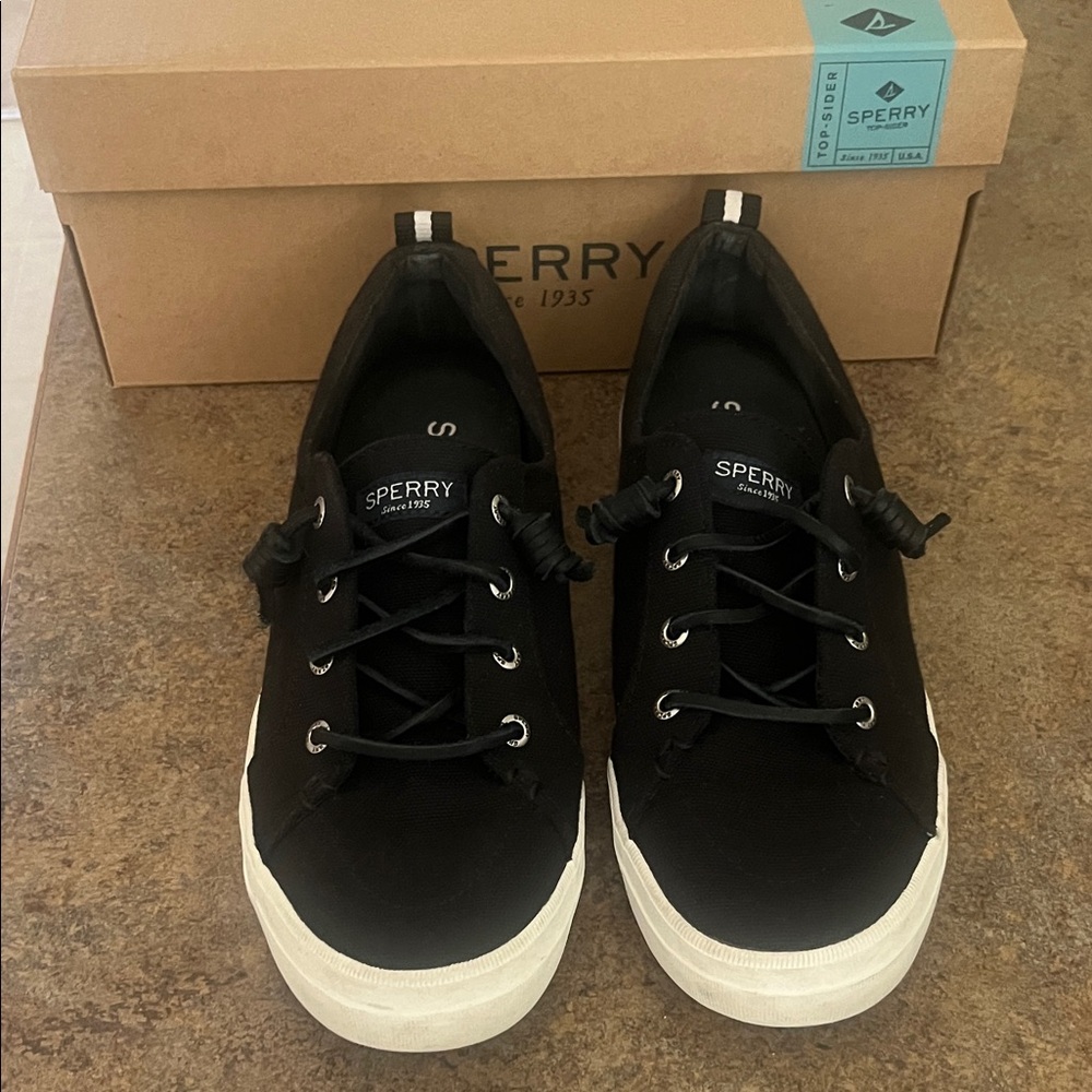 Sperry Black Canvas Lace-Up Shoes